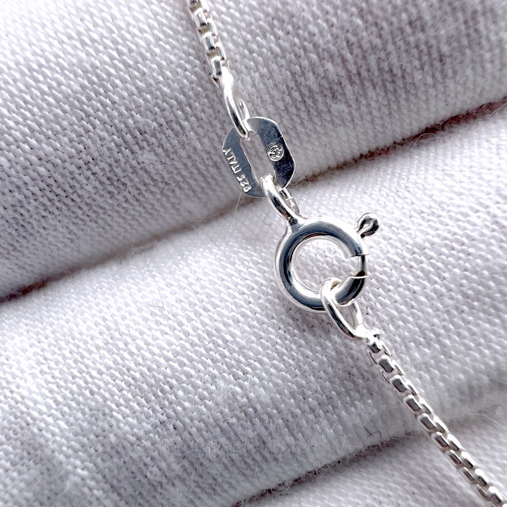 .925 Sterling Silver Moon and Lotus Flower Necklace - Picture 15 of 16